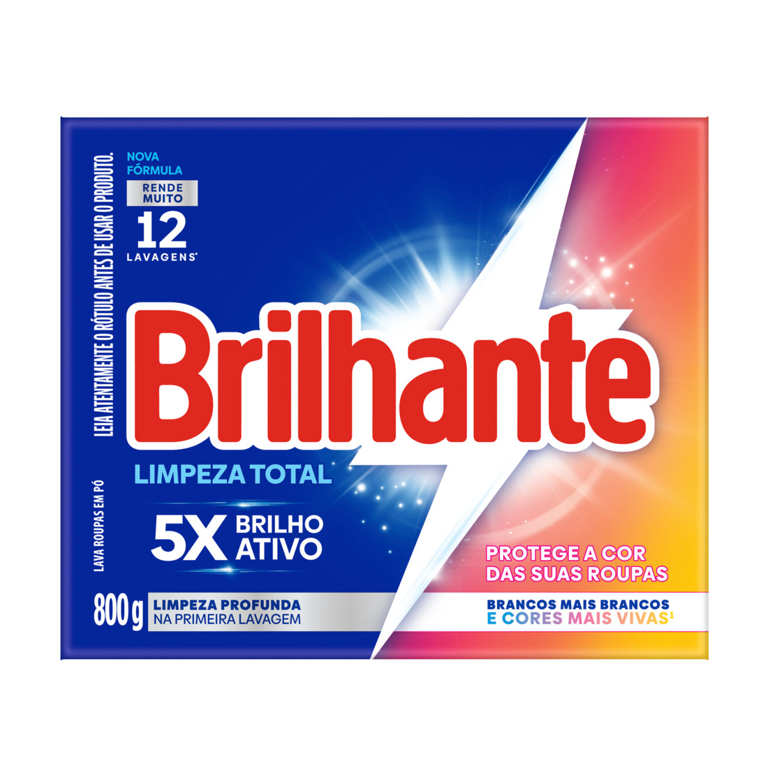 sabão em pó brilhante limpeza total
