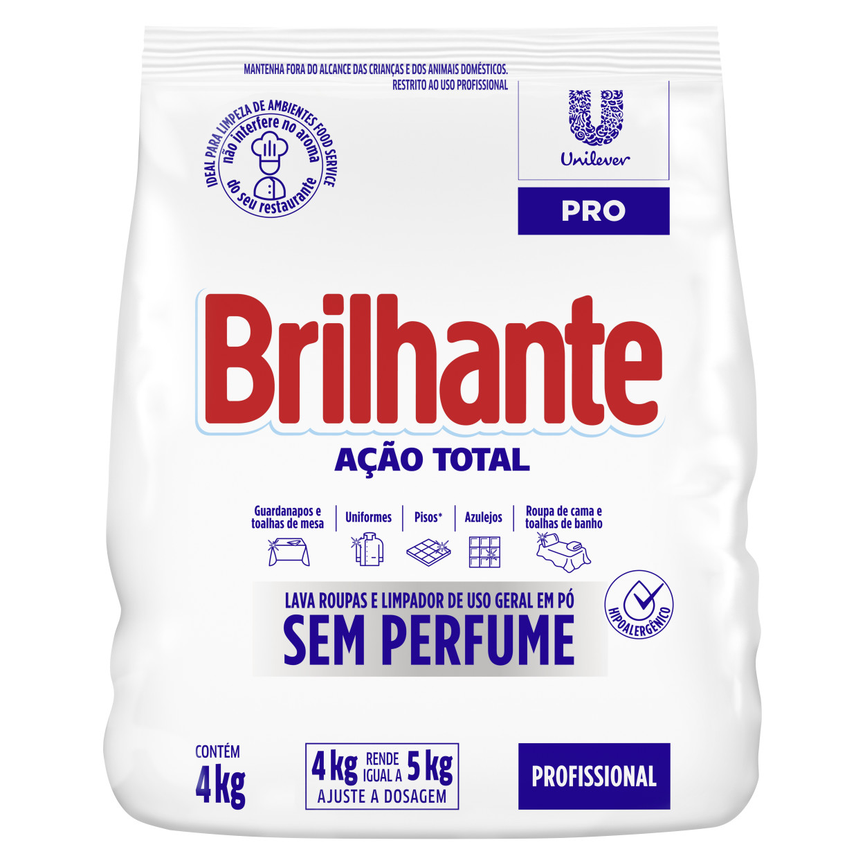 Sabão em Pó Sem Perfume Brilhante Ação Total packshot