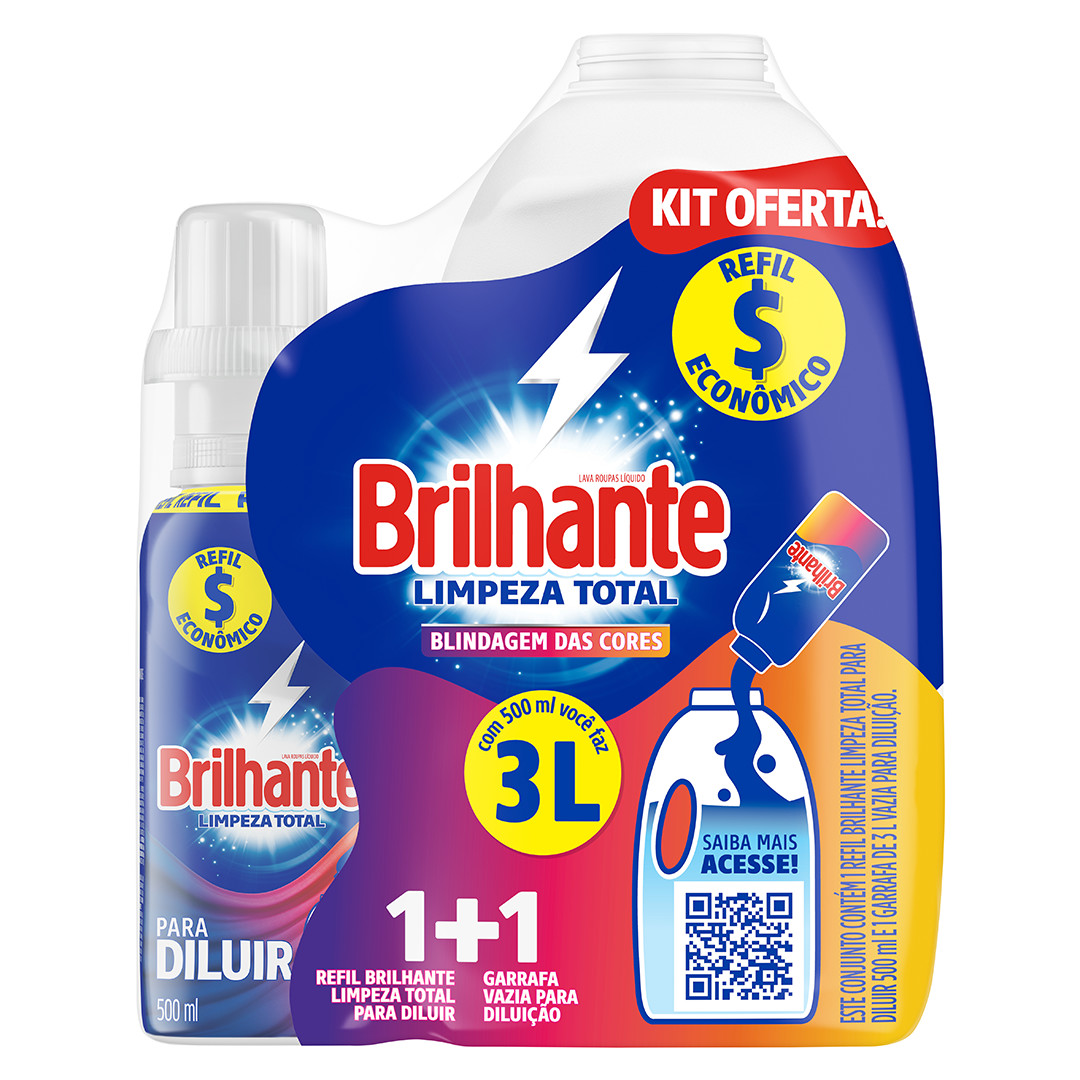 Brilhante Limpeza Total Para Diluir Kit Oferta