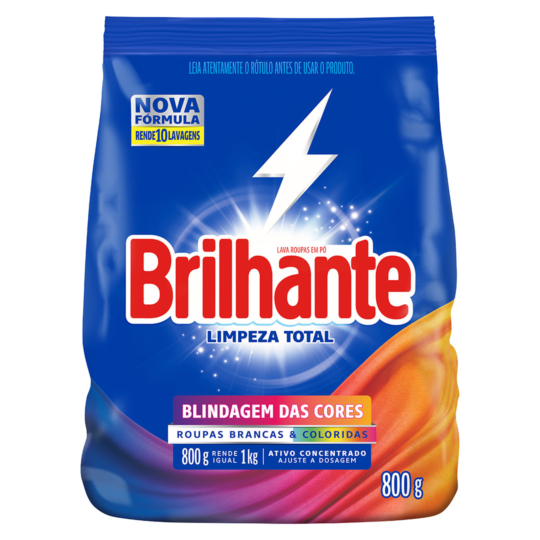 sabão em pó brilhante limpeza total